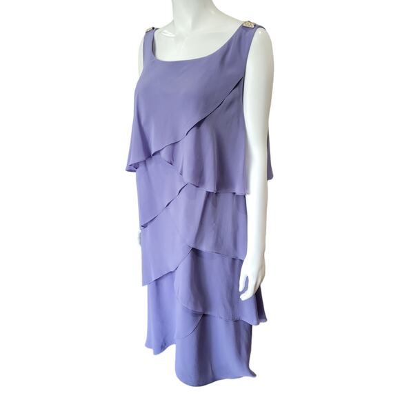 S.L. Fashions Dresses & Skirts - SL FASHIONS Cornflower Blue Tiered Dress 22W Formalwear Sleeveless Layered Party